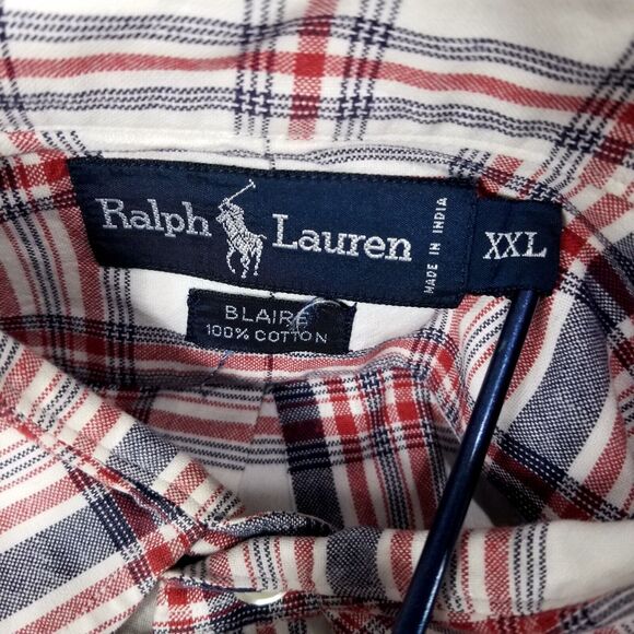 Ralph Lauren Blaire Shirt Mens XXL Plaid Button Down Long Sleeve Collared - Picture 8 of 9